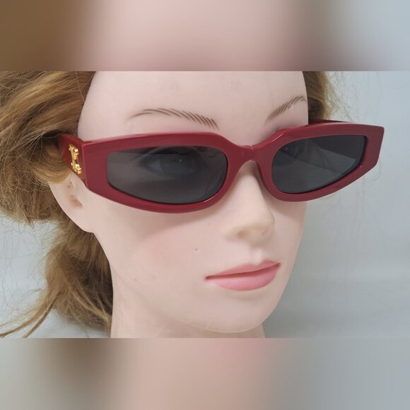 Celine Triomphe Womens Triomphe Sunglasses Red Smoky Gray CL40269U 66A 54-19-135 - Picture 13 of 15